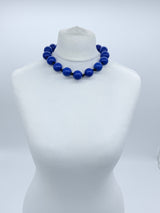Classic Round Bead Short Necklace – Recycled Wood Elegance
