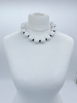 Classic Round Bead Short Necklace – Recycled Wood Elegance