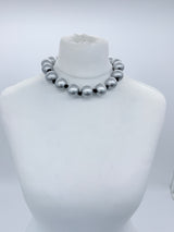 Classic Round Bead Short Necklace – Recycled Wood Elegance