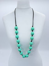 Classic Round Bead Short Necklace – Recycled Wood Elegance