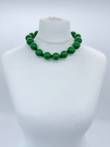 Classic Round Bead Short Necklace – Recycled Wood Elegance