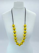 Classic Round Bead Short Necklace – Recycled Wood Elegance