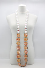 Wooden beads with Upcycled Shells Necklace - Jianhui London