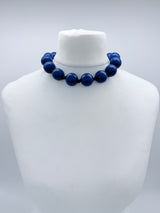 Classic Round Bead Short Necklace – Recycled Wood Elegance