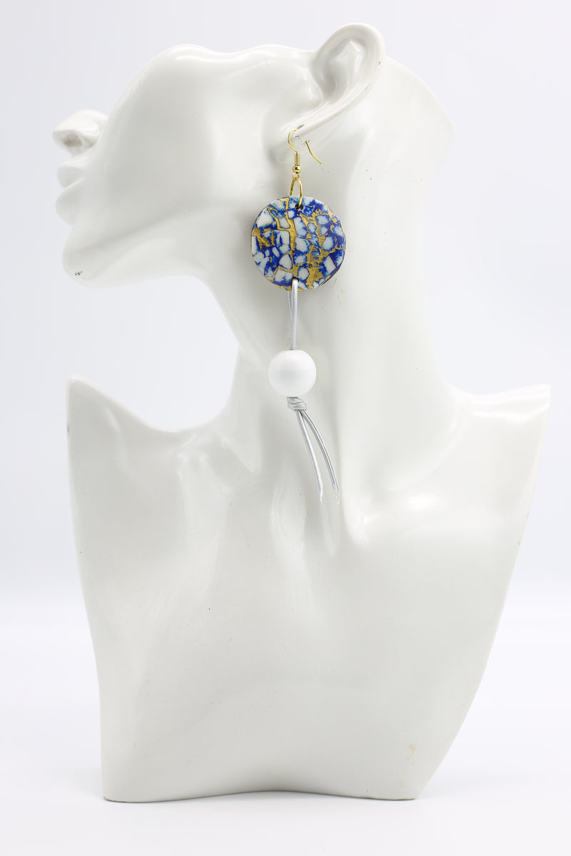 Wooden Beads and Upcycled Shells Earrings - Jianhui London