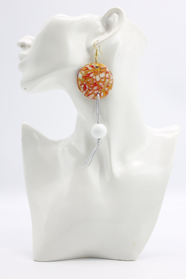 Wooden Beads and Upcycled Shells Earrings - Jianhui London