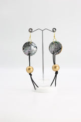 Wooden Beads and Upcycled Shells Earrings - Jianhui London