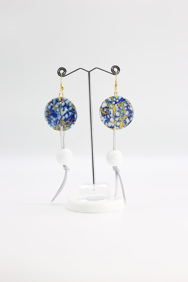 Wooden Beads and Upcycled Shells Earrings - Jianhui London