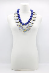 Wooden beads with Upcycled Shells Necklace - Jianhui London
