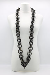 130cm Long Faceted Recycled Wooden Loop Chain - Jianhui London
