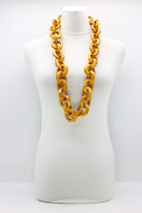 90cm Long Faceted Recycled Wooden Loop Chain - Jianhui London