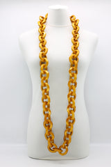 130cm Long Faceted Recycled Wooden Loop Chain - Jianhui London