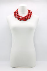 120cm Long Rectangular Recycled Wooden Chain Necklace - Jianhui London