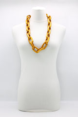 90cm Long Rectangular Recycled Wooden Chain Necklace - Jianhui London