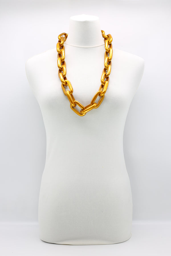 90cm Long Rectangular Recycled Wooden Chain Necklace - Jianhui London