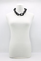 50cm Long Rectangular Recycled Wooden Chain Necklace - Jianhui London