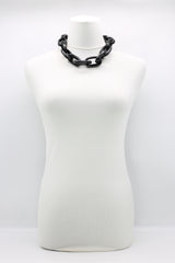 50cm Long Rectangular Recycled Wooden Chain Necklace - Jianhui London