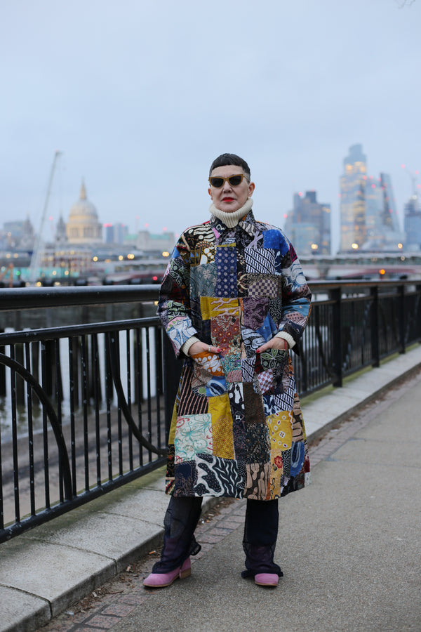 Batik Coat From Recycled Batik Fabrics - Jianhui London
