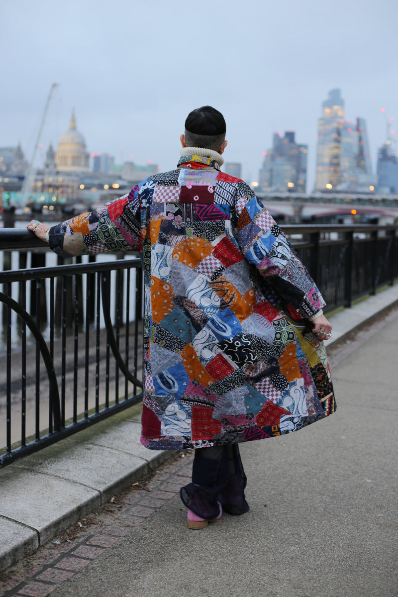 Batik Coat From Recycled Batik Fabrics - Jianhui London