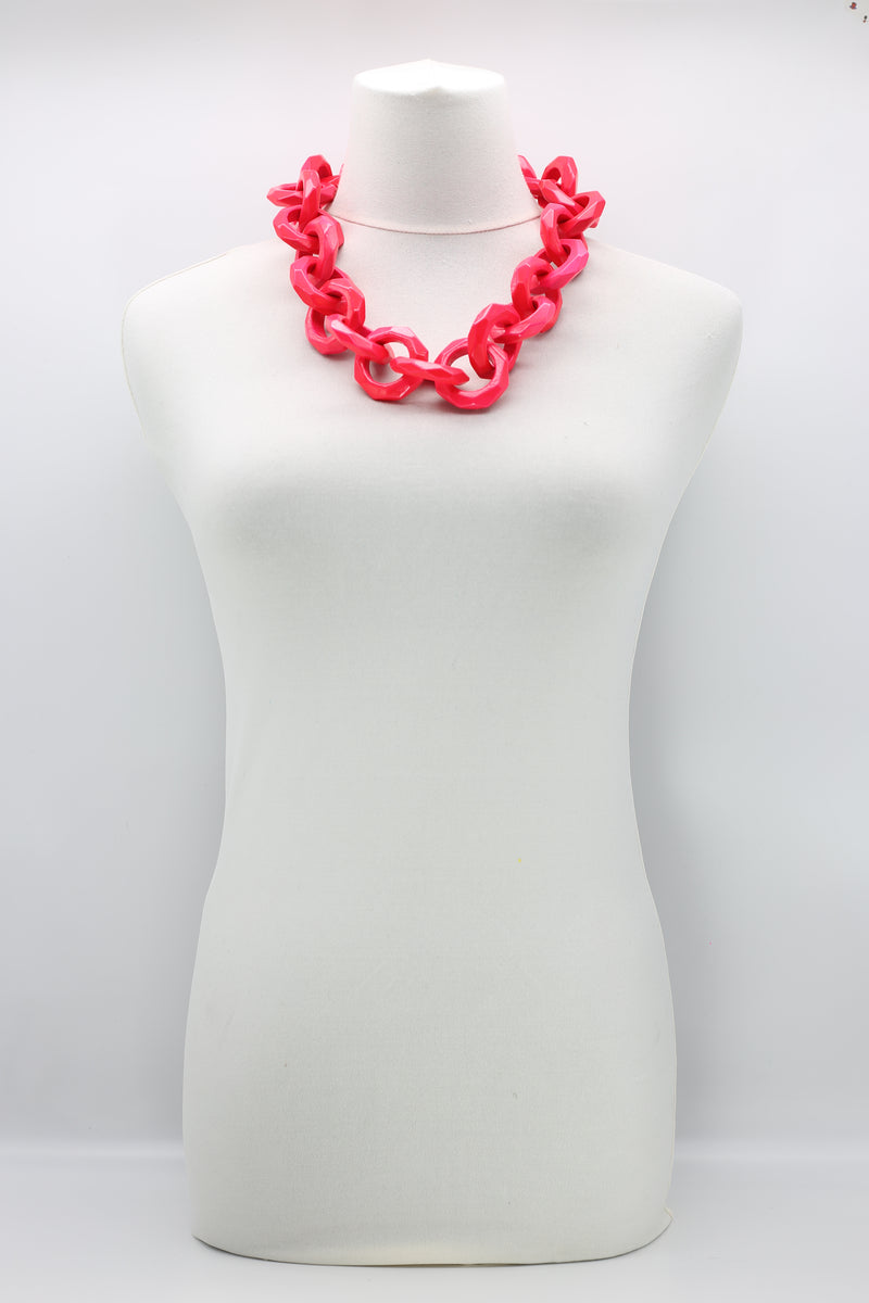 50cm Long Faceted Recycled Wooden Loop Chain - Jianhui London