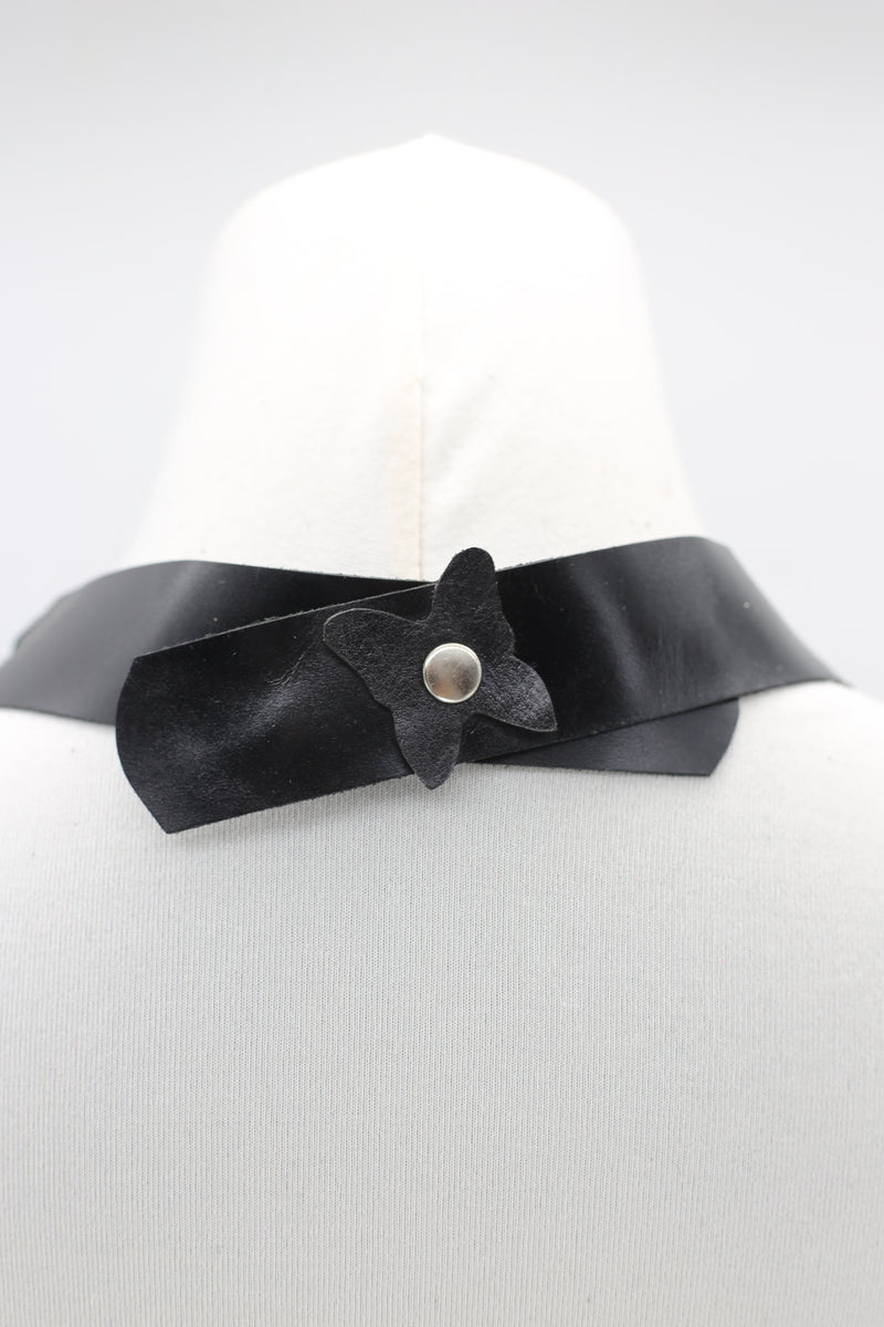 Black Hummingbird Eggs In A Nest Neckalce From Recycled Leather - Jianhui London