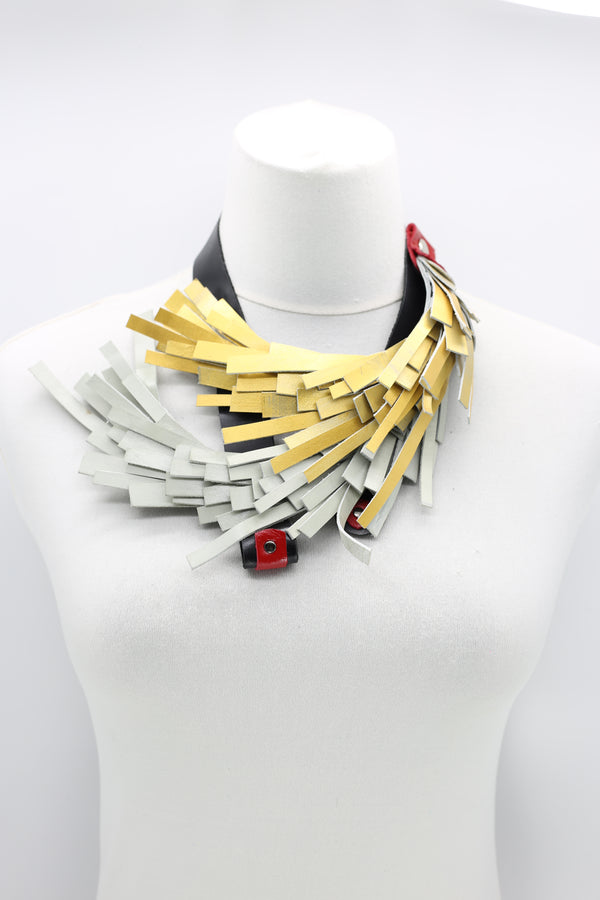 Hummingbird Nest Neckalce From Recycled Leather - Jianhui London