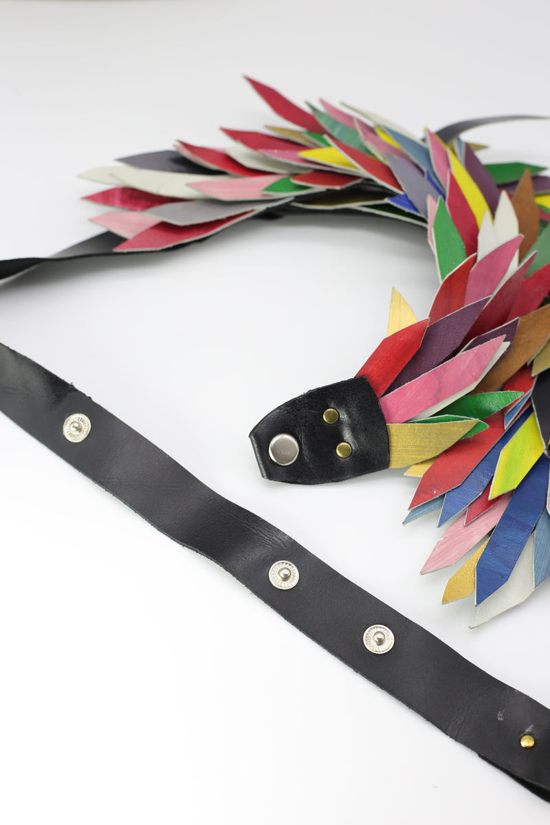 Colourful Hummingbird Neckalce From Recycled Leather - Jianhui London