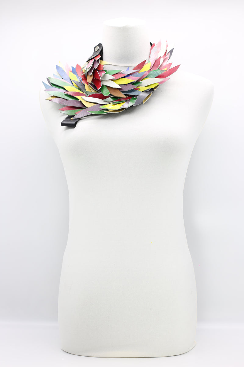 Colourful Hummingbird Neckalce From Recycled Leather - Jianhui London