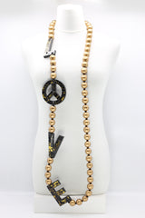 Jimi Hendrix Recycled Wooden Beads Love Necklace - Jianhui London