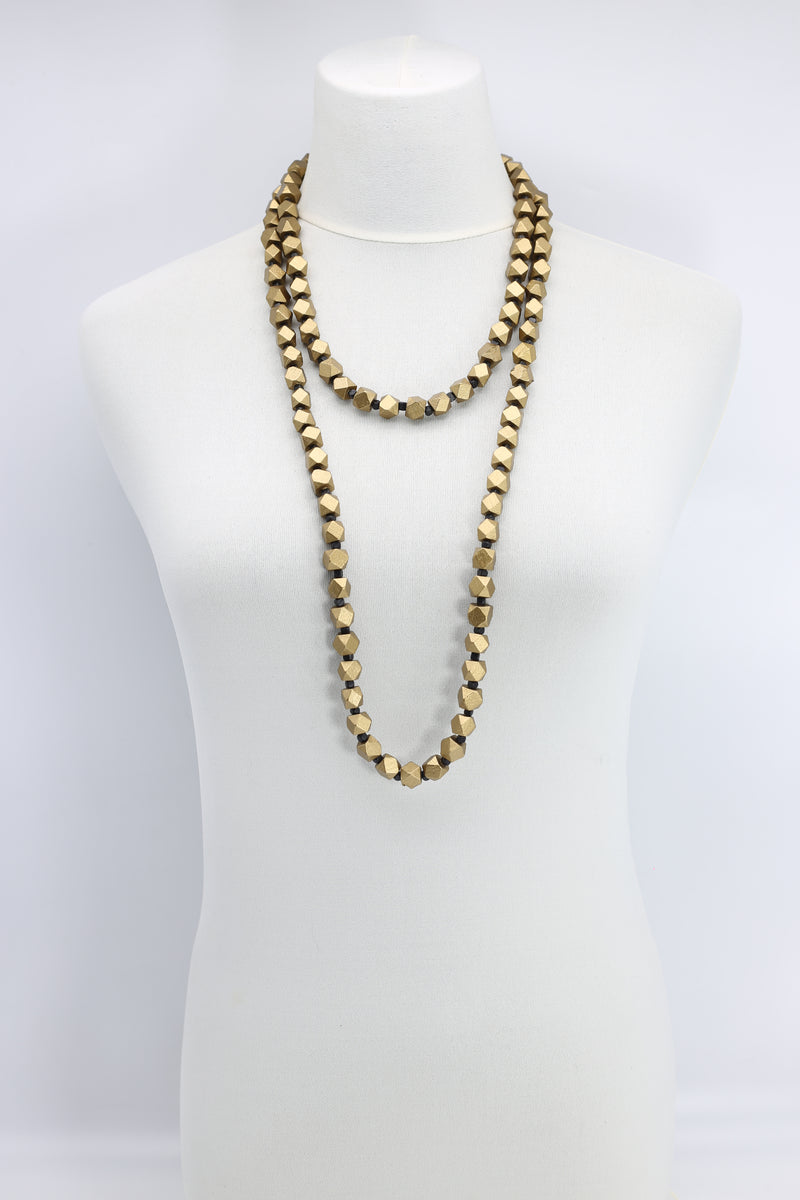 Faceted Wooden Beads Necklaces Set - Small