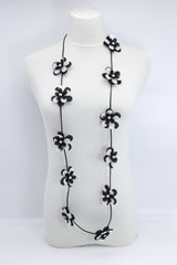 Single Strand Handmade Sakura Flower Necklace – Sustainable Floral Statement Necklace in Recycled Textile