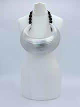 Bamboo Crescent Giant Pendant Statement Necklace or Crossbody Bag