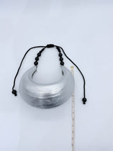 Bamboo Crescent Giant Pendant Statement Necklace or Crossbody Bag