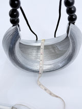 Bamboo Crescent Giant Pendant Statement Necklace or Crossbody Bag