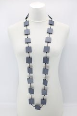 Recycled wood Single Strand Square Necklace