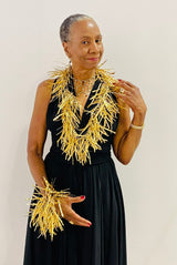 Jimi Hendrix Recycled Plastic Bottle Fringe Necklace - Hand gilded - Jianhui London