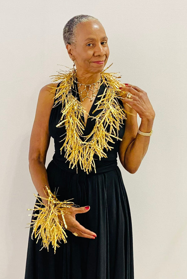 Jimi Hendrix Recycled Plastic Bottle Fringe Necklace - Hand gilded - Jianhui London