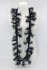 4 strand Mesh-wrapped Faux Pearls Necklaces