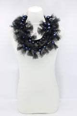 4 strand Mesh-wrapped Faux Pearls Necklaces