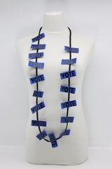 Recycled Ribbon VOTE Necklace – Lightweight Ethical Jewelry, Unique Gift Idea