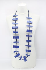 Recycled Leatherette Rectangles Necklace - Hand-painted