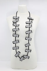 Recycled Ribbon VOTE Necklace – Lightweight Ethical Jewelry, Unique Gift Idea
