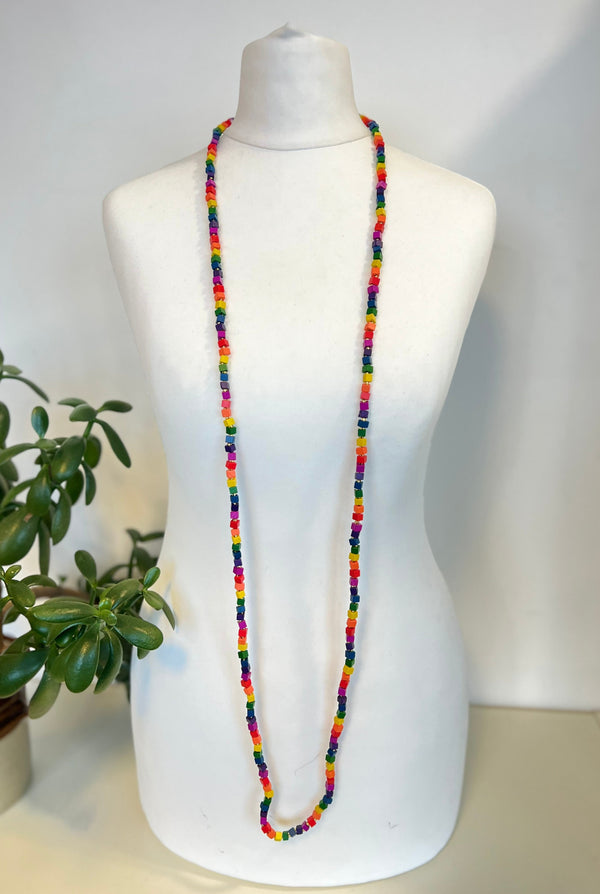 SINGLE STRAND PASHMINA NECKLACES - RAINBOW