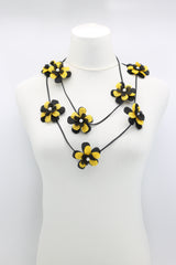 Single Strand Handmade Sakura Flower Necklace – Sustainable Floral Statement Necklace in Recycled Textile