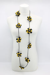 Single Strand Handmade Sakura Flower Necklace – Sustainable Floral Statement Necklace in Recycled Textile