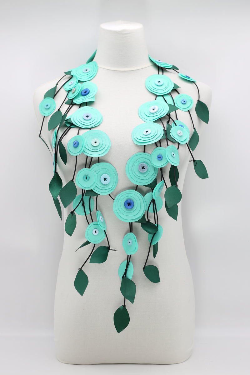 Hand Made Recycled Fabric Flower Neckalce