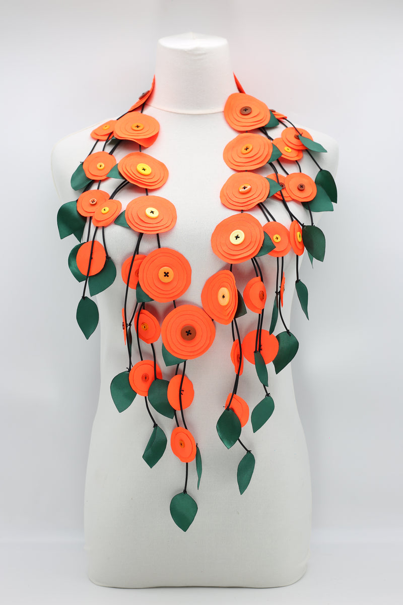 Hand Made Recycled Fabric Flower Neckalce