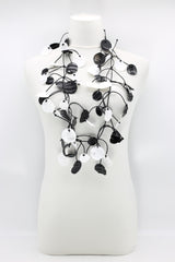 Aqua Water Lily Leaf Necklaces - Hand-painted - Long
