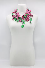 UPCYCLED PLASTIC BOTTLES POPPY FLOWER NECKLACES - SHORT