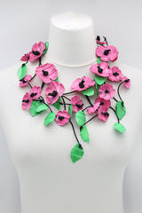 UPCYCLED PLASTIC BOTTLES POPPY FLOWER NECKLACES - SHORT